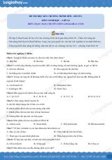 Đề thi học kì 1 Sinh 10 Chân trời sáng tạo - Đề số 3